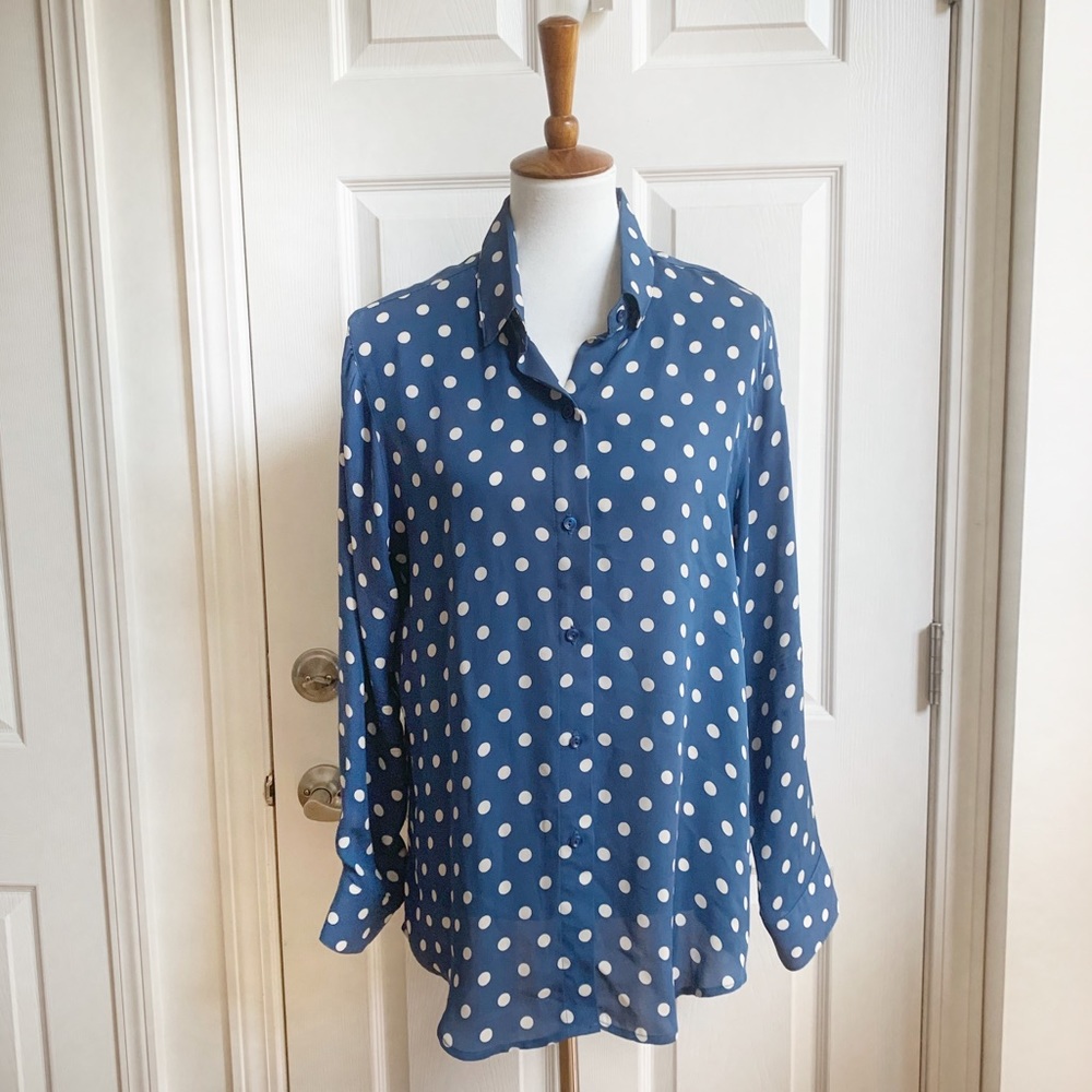 Zoe & Sam Classic Printed Silk Shirt